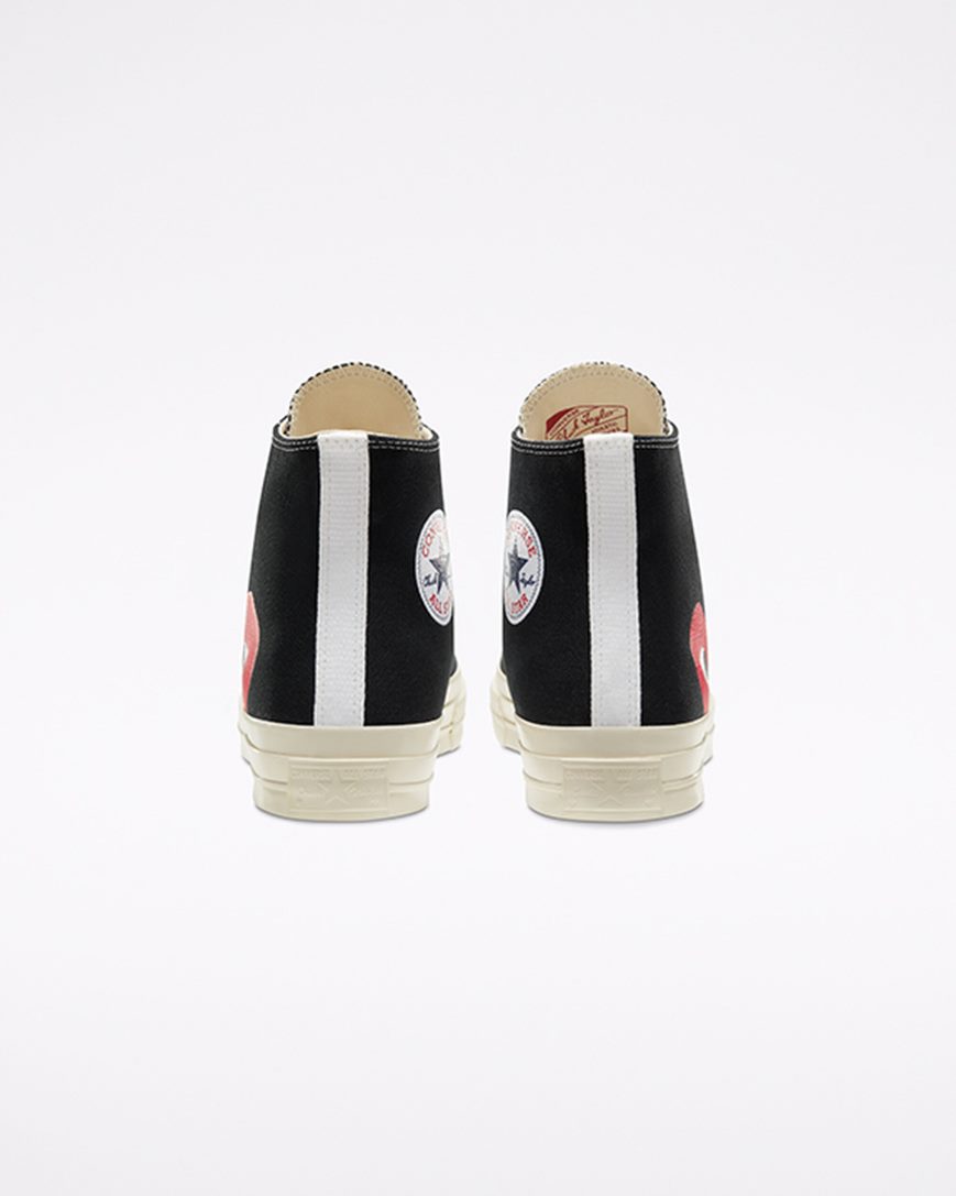 Tenisi Inalti Barbati Converse x Comme des Garçons PLAY Chuck 70 Negrii Albi Rosii | RO AGKQY298